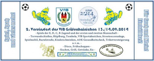 Herzlich Willkommen zum 2. VfB`er Vereinsfest am 13./14.09