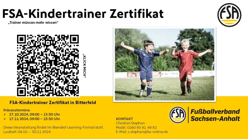 Kindertrainer-Zertifikat in Bitterfeld